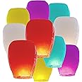 10 Pack Chinese Colored Paper Lanterns Decorations to Release in Memorial, Floating Wishing Decorations Lanterns, Classroom, Wedding, Home Decoration