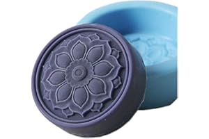 GRAINRAIN Round Flower Silicone Molds for Soap Making - DIY Craft Handmade Soap & Candle Plaster Resin Mould (15131-9)