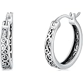 Sterling Silver Hoop Earrings Small Hoop Sun/Leaf/Triangle Huggie Earrings for Women Hypoallergenic