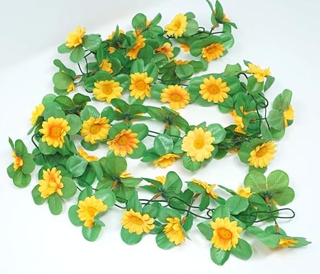 CBK-MS® Blumengirlande Sonnenblumen gelb ~ ca. 120 cm ~ zum verschönern Ihres Fahrrades oder Ihrer Wohnung