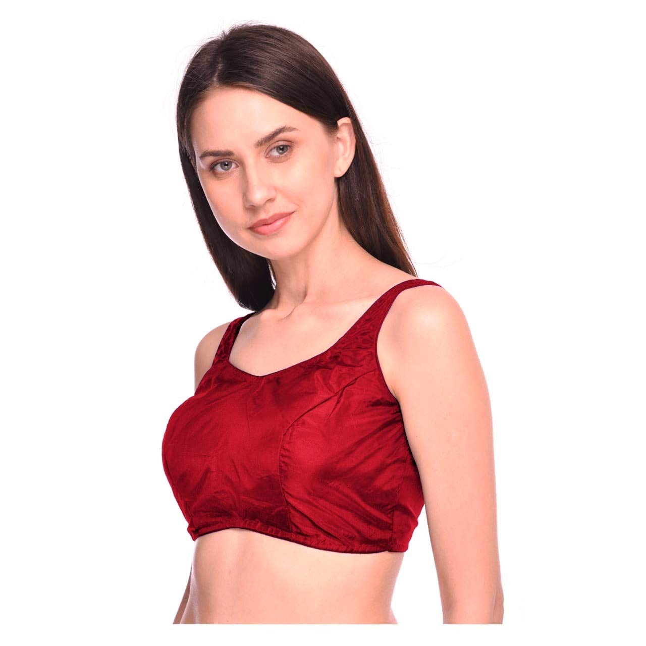 Cut sleeve Blouse Silk Material at 