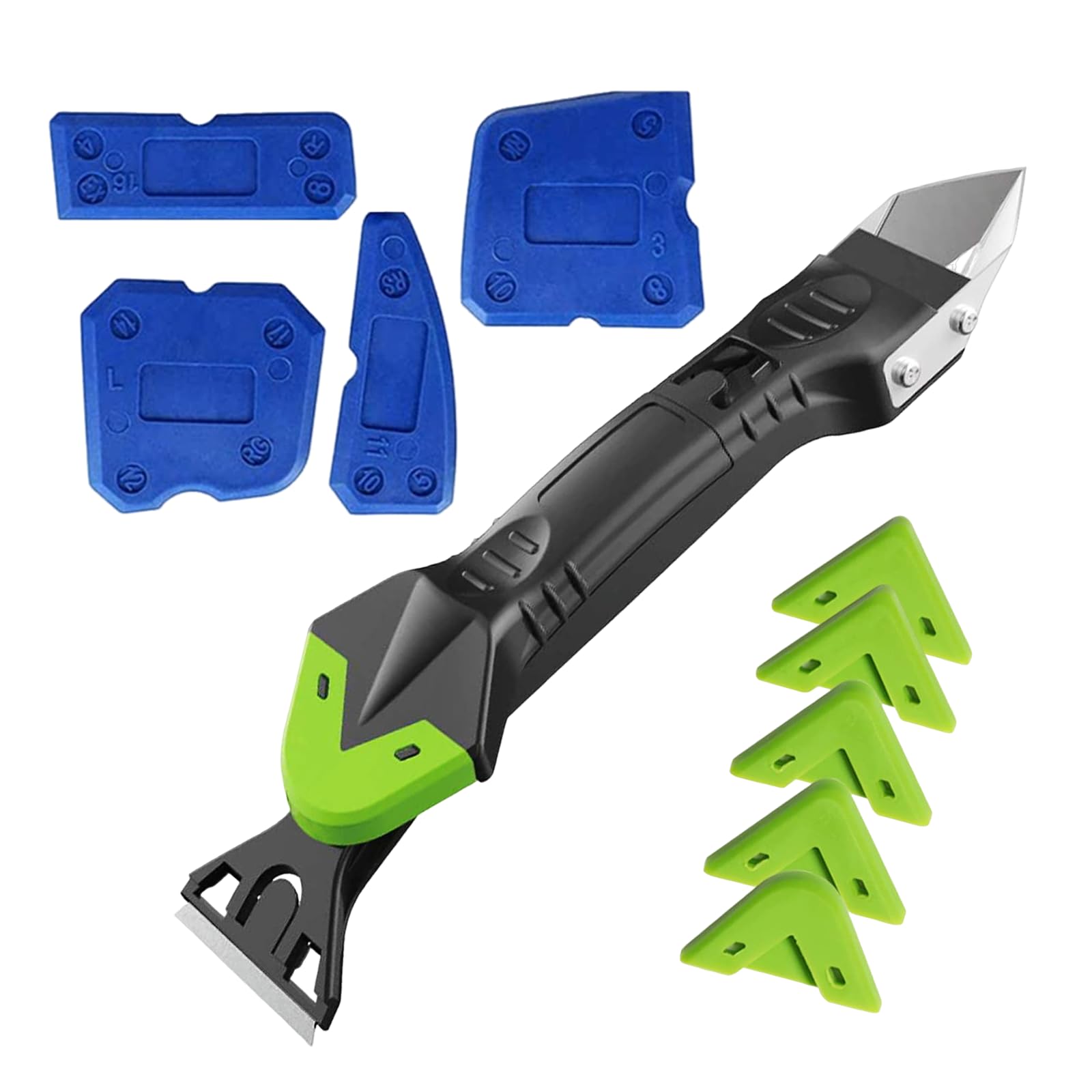 JIANYH Silicone Remover Tool, Caulking Tool Kit 5 In 1, Caulking Multi Smoothing Removal Tool, for Kitchen/Bathroom/Wall/Floor/Tile/Window/Sink