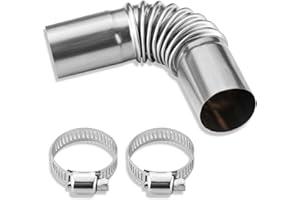 Diesel Heater Exhaust Pipe, Stainless Steel 24mm Parking Air Heater Exhaust Pipe Tube Elbow Connector Coupler with 2 Clamps f