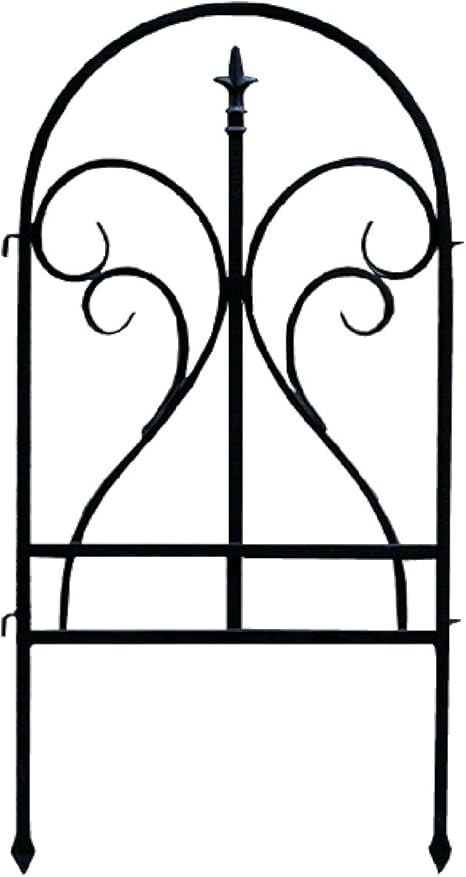 Amazon ガーデンフェンス ゲート 高さ90cm 柵 扉 門扉 庭 園芸 アイアン ブラック フェンス単品 フェンス 垣