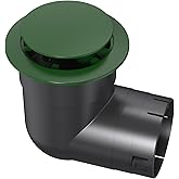 4" Pop Up Drainage Emitter with Elbow, No Adapter Required, Fits 4" PVC D2729 (S&amp;D), 4" SCH40, 4" SDR35, 4" Corrugated Pipe, 3" Corrugated Pipe, Dual-Rod Yard Drain Cover for Downspouts, 1PC