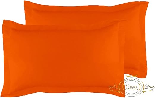 Amazon Com Crown Collection Orange Solid King Size Pillow Shams
