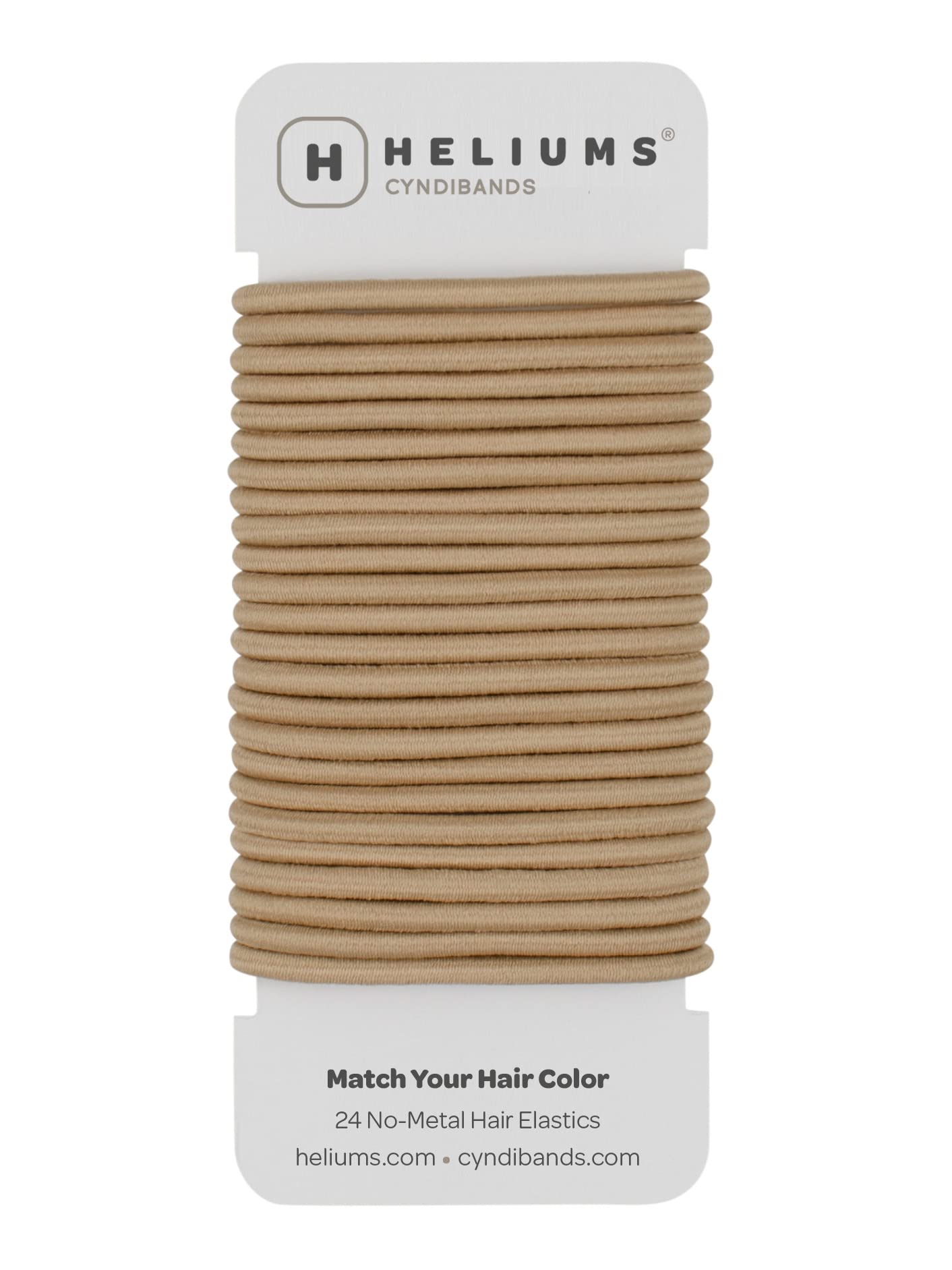 Cyndibands Hair Bands - Sandy Medium Blonde - 4mm x 4.5cm Elastic Hair Bobbles - Non-Snag Fabric Hair Ties – Match Your Hair Color Ponytail Holders - 24-Pack