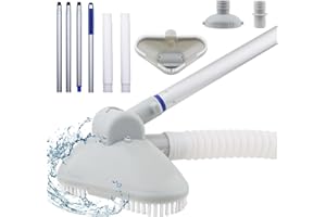 ANTEQI Portable Swimming Pool Cleaning Kit with Pool Vacuum Hose, Pool Vacuum Head & Adjustable 61.5 inch Pole, Handheld Pool Vacuum for above Ground Inground Pool, Inflatable Pool, Spa