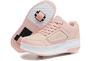 Ylllu Kids LED USB Charging Roller Skate Shoes Wheel Shoes Light up Roller Shoes Rechargeable Roller Sneakers for Girls Boys 