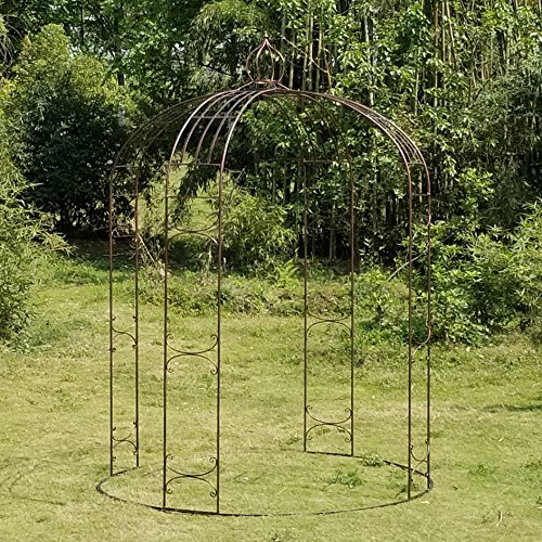 OUTOUR XL Large Heavy Duty Gazebo, 10'2" High x 7'7" Wide, Pergola Pavilion Arch Arbor Arbour Plants Stand Rack for Outdoor Garden Lawn Backyard Patio, Climbing Vines, Roses, Antique Copper - Thumbnail 6