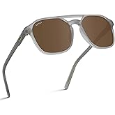 WearMe Pro Polarized Double-Bridge Large Rectangular Unisex Sunglasses