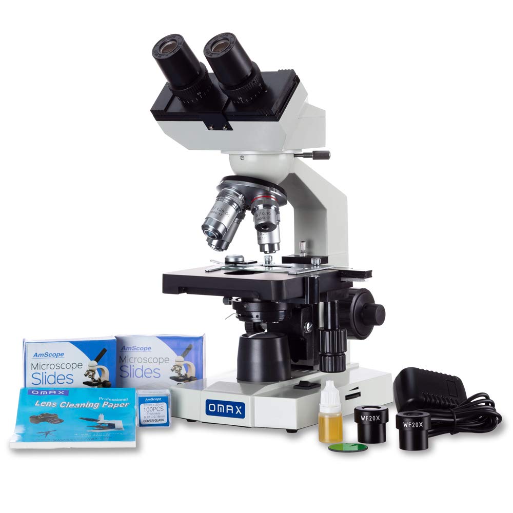 Awarded 2018 Best Compound Microscope Omax 40x 2000x Lab Led Binocular Microscope With Double Layer Mechanical Stage W Blank Slides Covers And Lens