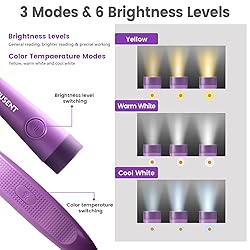 Glocusent Book Light, 3-Color & 6-Brightness