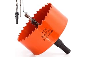 Koopi 3-1/8" Hole Saw with Arbor, HSS Bi-Metal 79mm Hole Cutter for Easily Drilling Wood, Plastic, Thin Metal