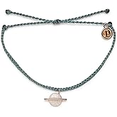 Pura Vida Bracelet White Opal Silver Saturn Charm Bracelet - Adjustable with Waterproof Band, String Bracelet for Women - Stackable Bracelets, Handmade Braceletss - Smoke Blue
