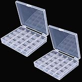 LNKA 2pcs Bobbin Boxes Bobbin Organizer Plastic Bobbin Case Storage for Brother Janome Singer Sewing Machine Holder Container