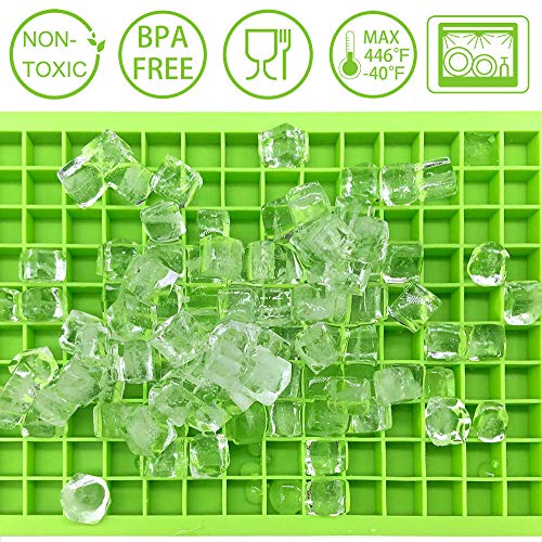 Ice Cube Trays Silicone 2Pack, 160 Mini Ice Trays Crushed Ice Cube Easy