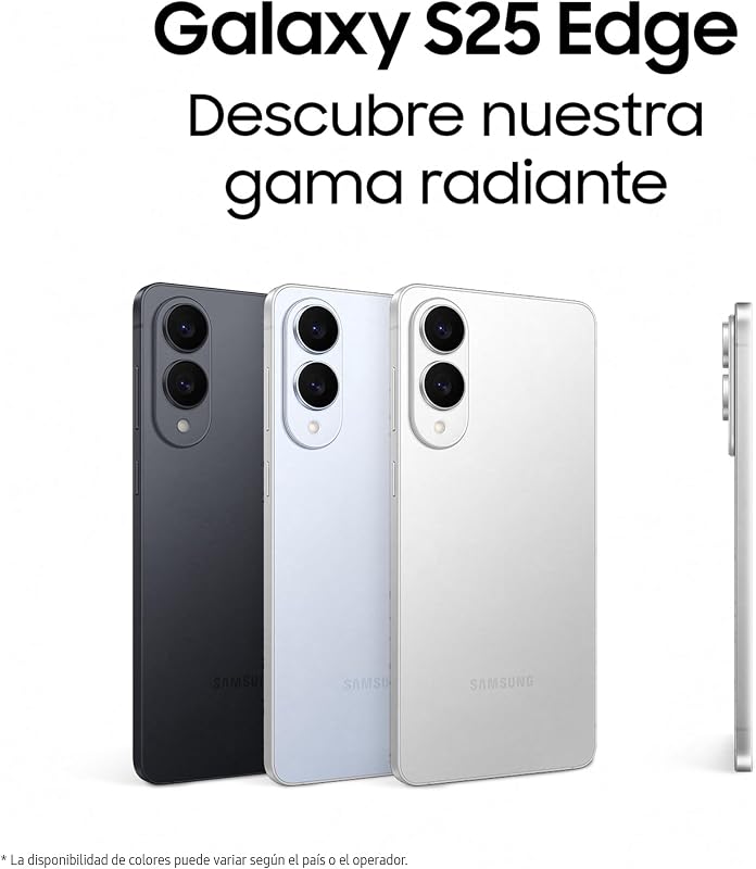 Galaxy S25 Edge 512GB Teléfono Móvil Fino con IA, Galaxy AI, 12GB RAM, Cámara 200MP, Batería Larga Duración, Garantía del Fabricante 3 Años + 1 Extra, Color Titanio Plata (Versión Española)