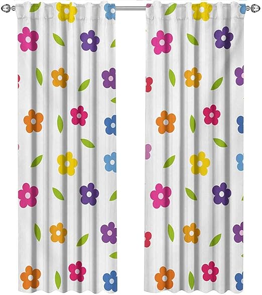 Amazon Com Shenglv Colorful Curtains With Valance Vibrant