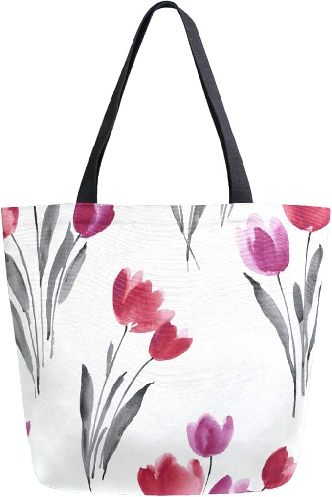 pink-tulips-pattern-canvas-tote-bag-tote-shopping-bag-washable-reusable