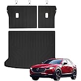MJBYMAT Cargo Mat for 2020-2025 2026 Mazda CX-30 with Backrest Mat,TPE All Weather Protection for CX30 Trunk Mat Covering The Backrest Mat with Velcro Fastener Accessories,Black