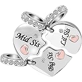 KunBead Nana Mom Mother Daughter Son Sisters Rose Gold Tone Heart Puzzle Dangle Charms Compatible with Pandora Bracelet set for 3