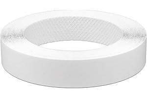 FD FURNDIY Furndiy White Glossy 7/8" x 25' Roll Pre-Glued Melamine Edge Banding, Iron on Edge Band, Hot Melt Adhesive, Edge Tape for Easy Furniture Restoration, Edging Cabinet Repairs, Smooth Surface, Based USA