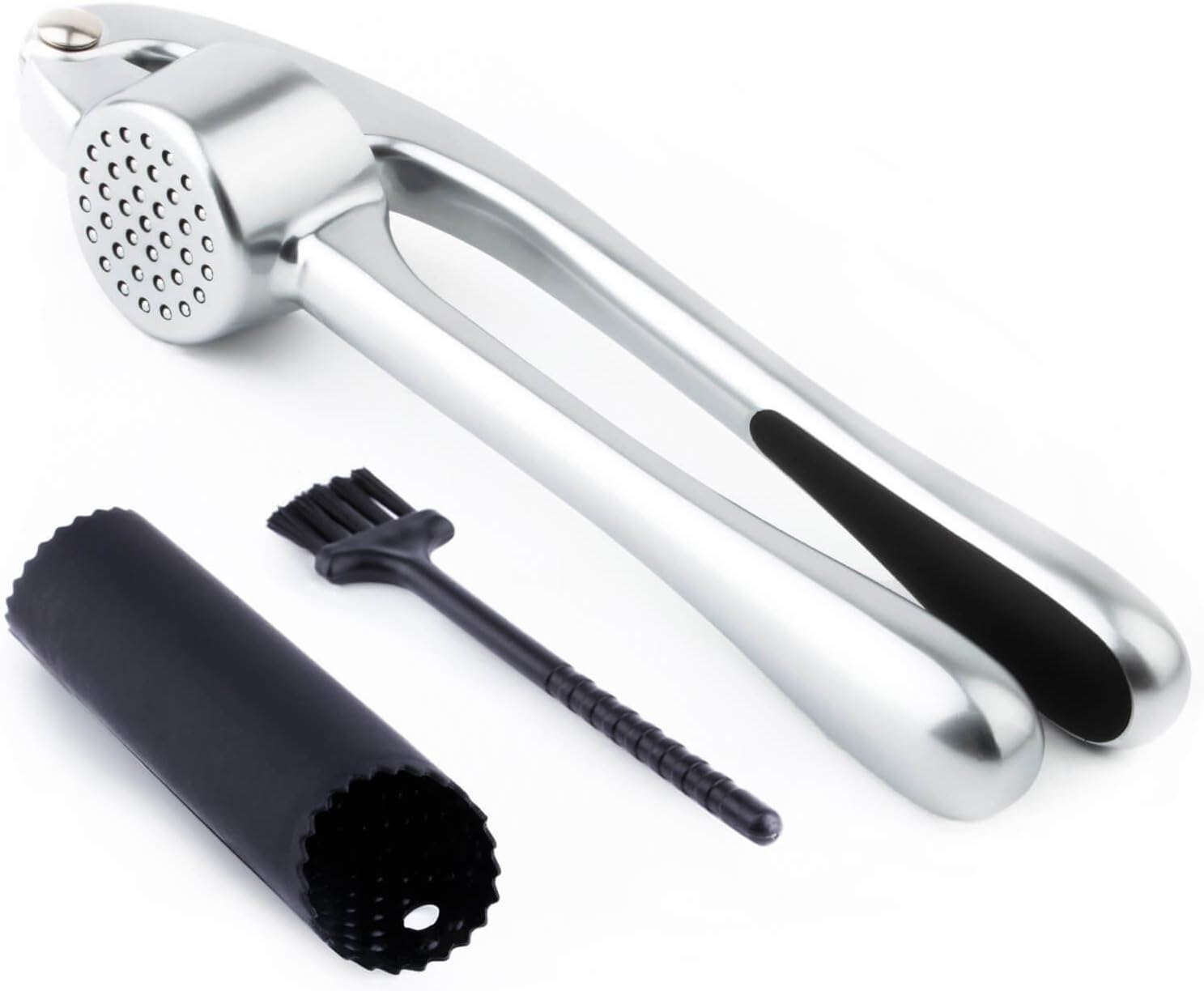 EZICOOK Garlic Crusher Press with Peeler - Stainless Steel
