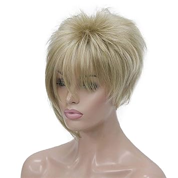 Amazon Com Light Auburn With Highlights Inclined Bangs Short