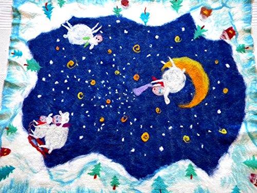 Wool blanket Baby boy blanket Playmat with lambs Gift for kids Baby
shower
