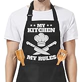 SANDJEST Funny Apron for Dad - Birthday Father’s Day Cooking Grilling Gifts for Mens