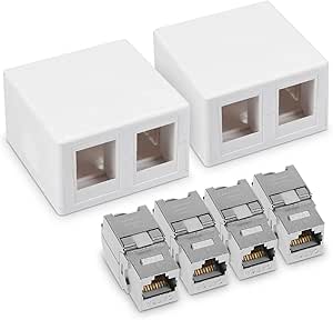 kwmobile 2X Roseta RJ45 para Pared con 4 módulos Keystone y 2 ...