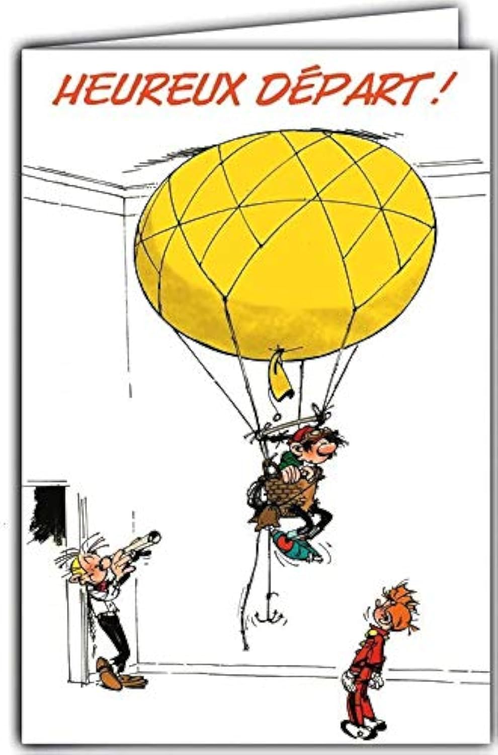 Gaston Lagaffe Balloon Leaving Card