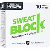 SweatBlock Clinical Strength Antiperspirant Wipes- Treat Hyperhidrosis & Excessive Sweating - Up to 7 Days Protection Per Wip
