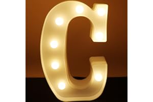 AUSAYE LED Letter Lights Alphabet Light Up Sign Night Light For Home Party Wedding Decoration C