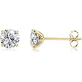PATISORNA 925 Sterling Silver 5mm Long Post Cubic Zirconia Stud Earrings for Women Men, CZ Studs Earrings Hypoallergenic