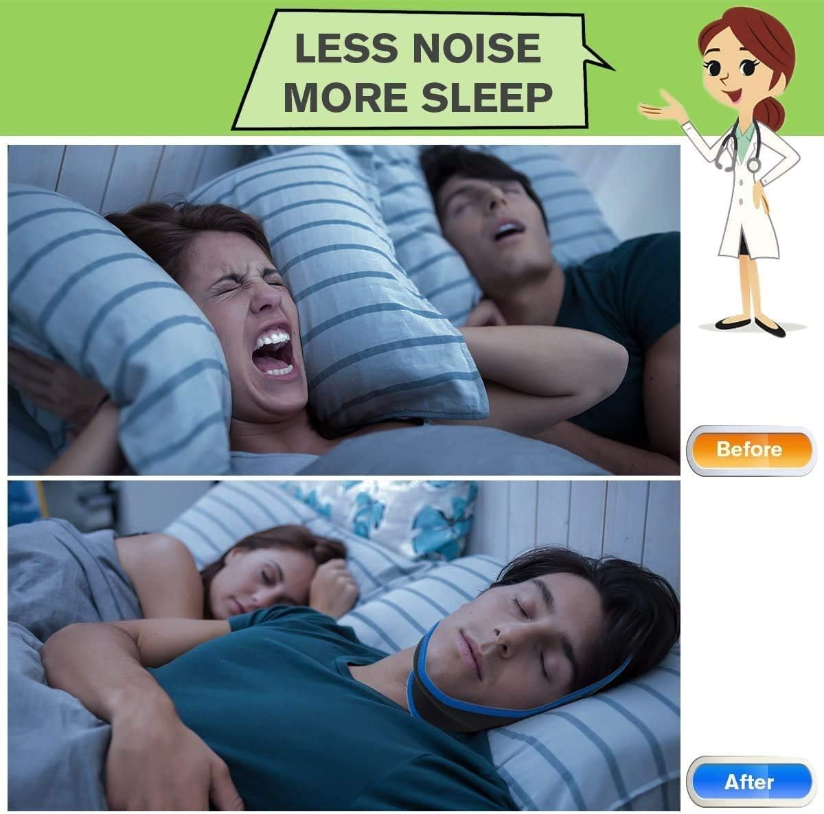 Anti Snoring Chin Straps,Ajustable Stop Snoring Solution Snore Reduction Sleep Aids,Anti Snoring Devices Snore Stopper Chin Straps for Men Women Snoring Sleeping Mouth Breather: Health & Personal Care