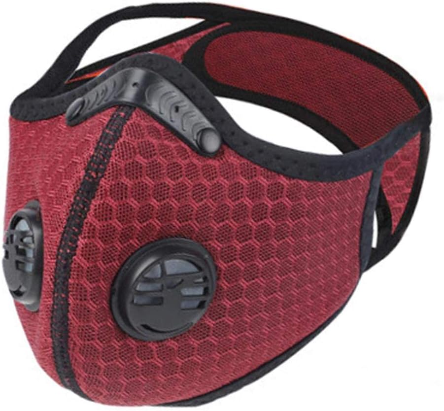 Anti-Fog,Windproof,dustproof and Breathable mask KN Class 95,Activated Carbon dust mask,N99 dustproof Breathing mask,Cycling mask Sunscreen mask,Men and Women,WineRed