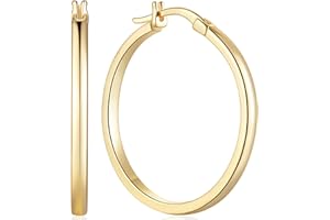 DZCYAN Hoop Earrings for Women 14K Gold Plated Earrings for Women Lightweight Hoop Earring for Womens Hoops Earring for Womens 20/25/30/40mm