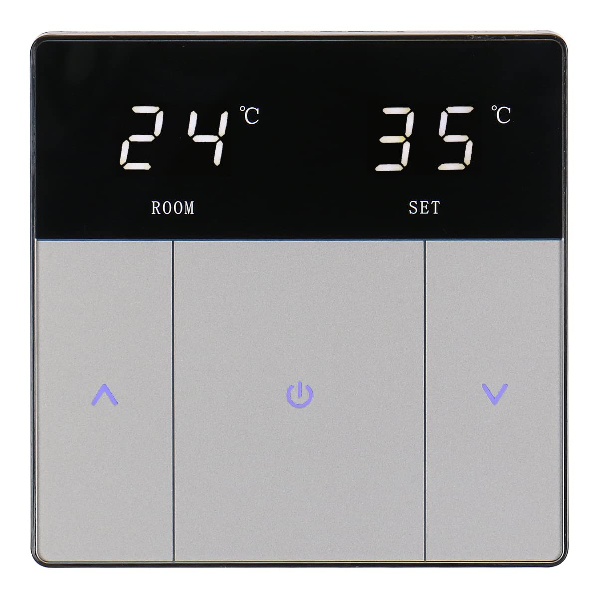 Wengart Heating Thermostats LED Screen WG808 Touch Button AC230V 10A for Radiant Floor Heating Energy Saving and Easy to Operate BLACK