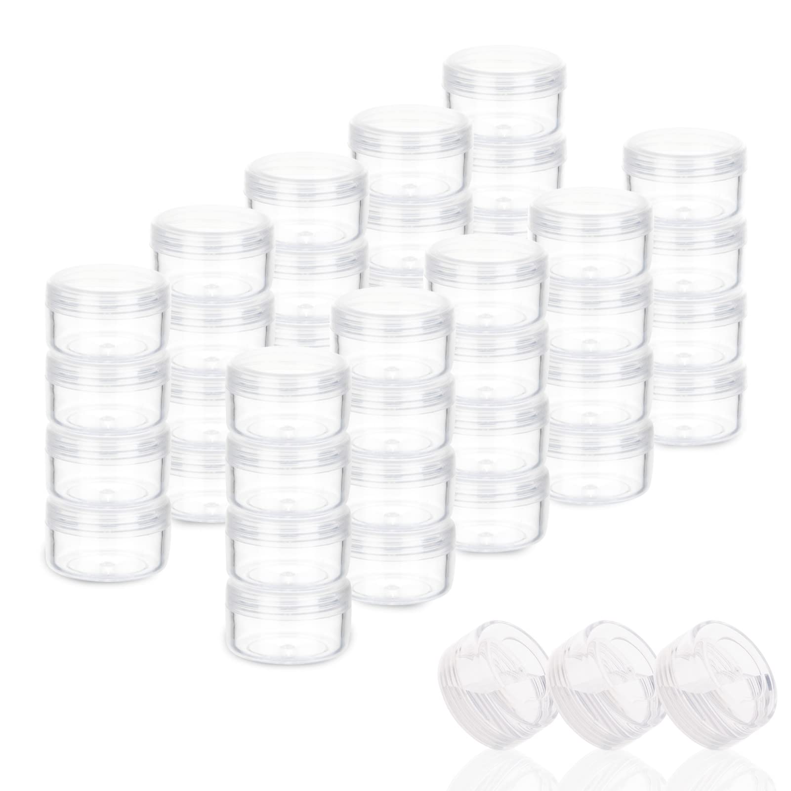 ZEJIA 5 Gram Clear Cosmetic Sample Containers with Lids 50pcs Empty Small Makeup Jars Plastic BPA Free โ image 1
