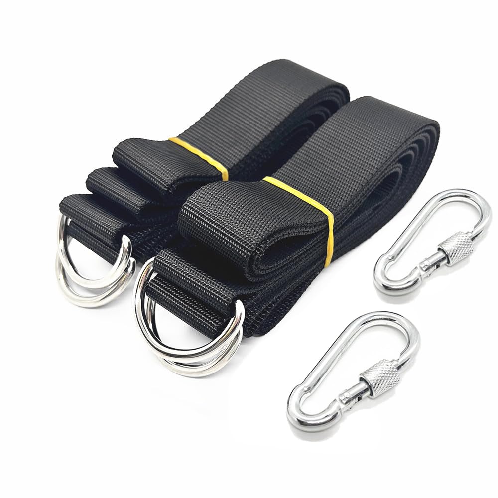 Photo 1 of 2 pcs Swing Straps for Tree Branch Rope Hammock Strap for Tree Swing Hanging Kit Sturdy Swing Tree Strap with Carabiner Outdoor Plank Tire Swing Set Accessories for Toddler Kids