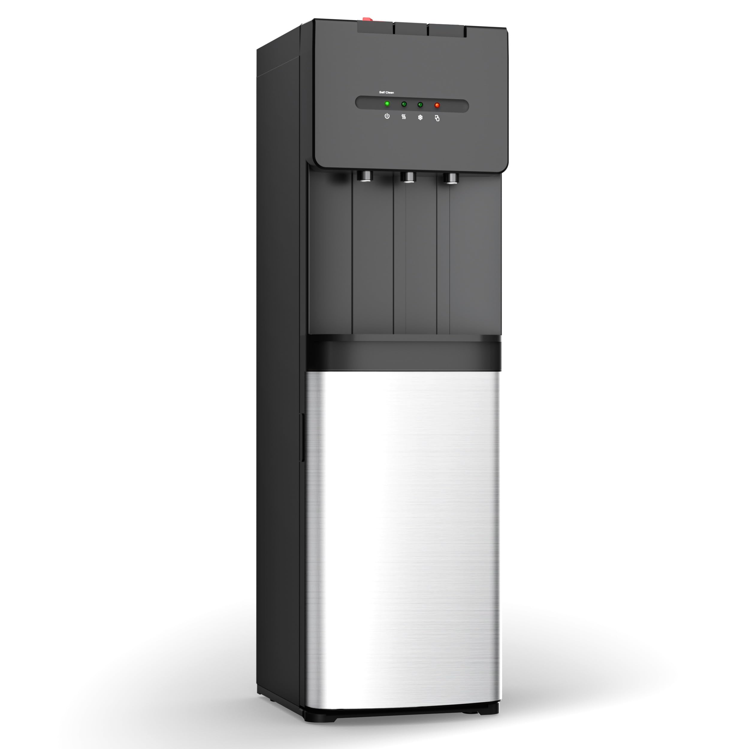 Photo 1 of ***(PARTS ONLY DAMAGED SELLING AS PARTS ONLY)*** 
Euhomy Self-Cleaning Bottom Loading Water Dispenser, 3 Temperatures(Cold/Hot/Warm) with Child Lock, Display Light, Suitable for Apartments, Schools, Companies, Black&Silver
 ***(BOX RIPPED/TORN)*** 