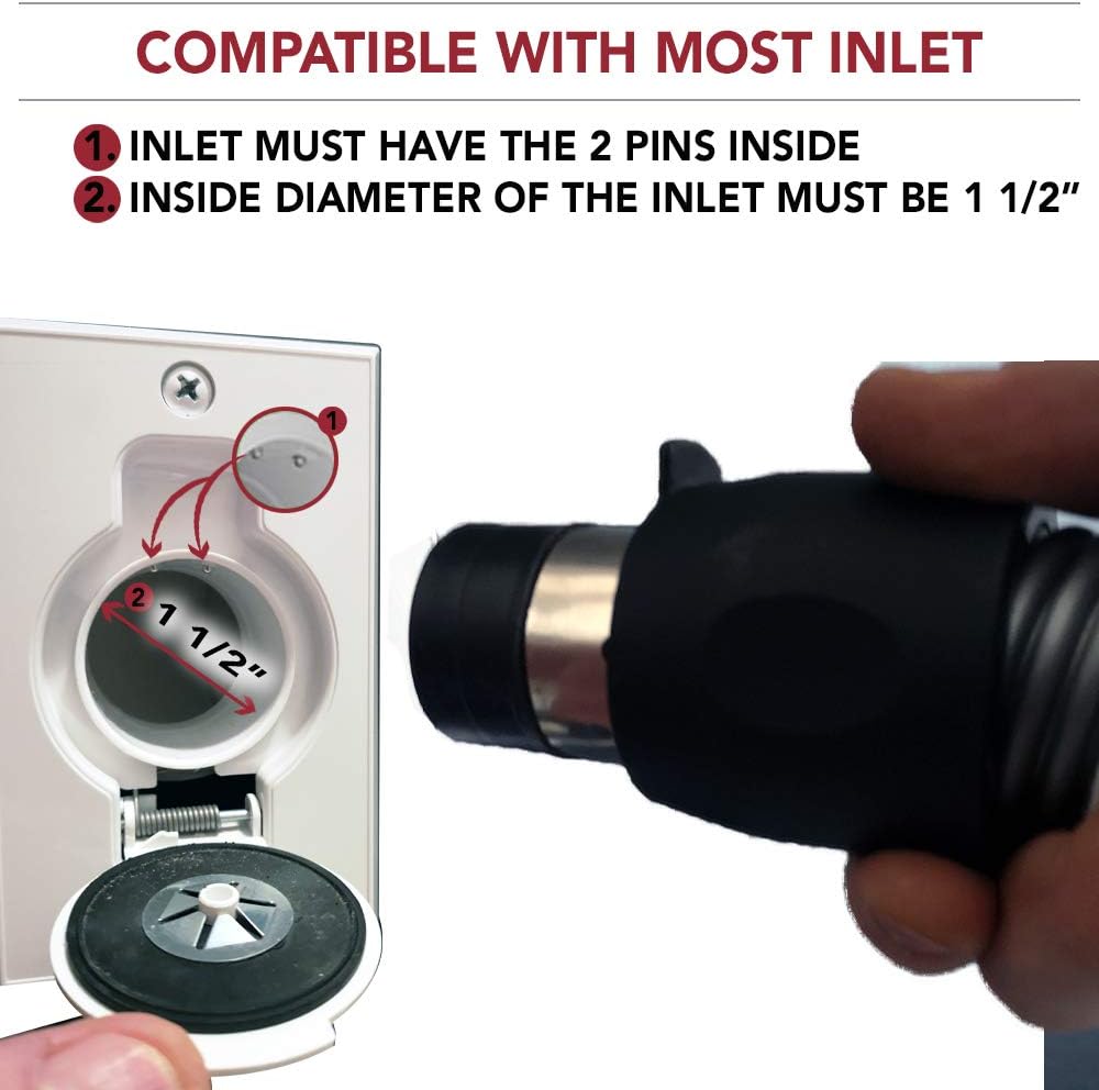 Diagram showing central vacuum inlet compatibility requirements