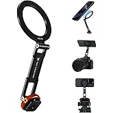 K&F CONCEPT Magnetic Metal Phone Mount with Cold Shoe Mount, Adjustable Rotatable Phone Holder Adapter Compatible with iPhone 17/16/15/14/13 Serie, Camera Monitoring, Tripods, Stabilizers