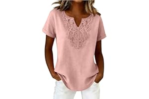 Womens Short Sleeve Tops Boho V Neck Embroidered Peasant Shirt Dressy Casual Blouses Summer Tunic Fashion Clothes