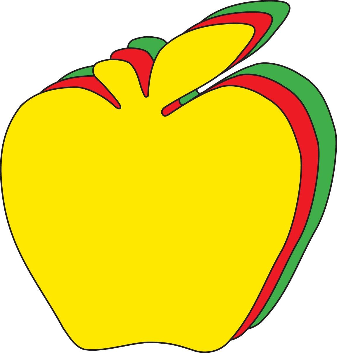 5.5” Apple Tri-Color Creative Cut-Outs, 31 Cut-Outs in a Pack for Fall Projects, Decorations, Learning Games, Classroom, Kids’ School Craft Projects