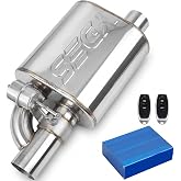 YDES 3 Inch Valved Muffler Exhaust Cutout with Muffler Cat Back Exhaust System Kit