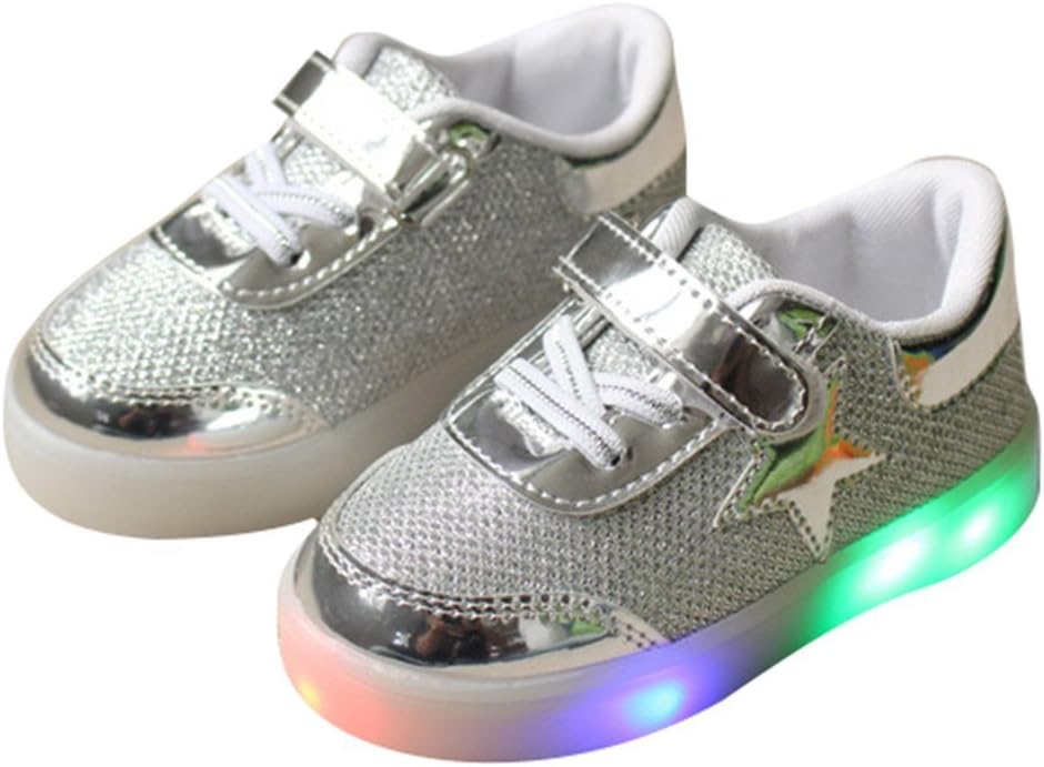 BAIAN Kids Girls Boys LED Shoes Light up Sneakers Child Toddler Casual Light Shoes