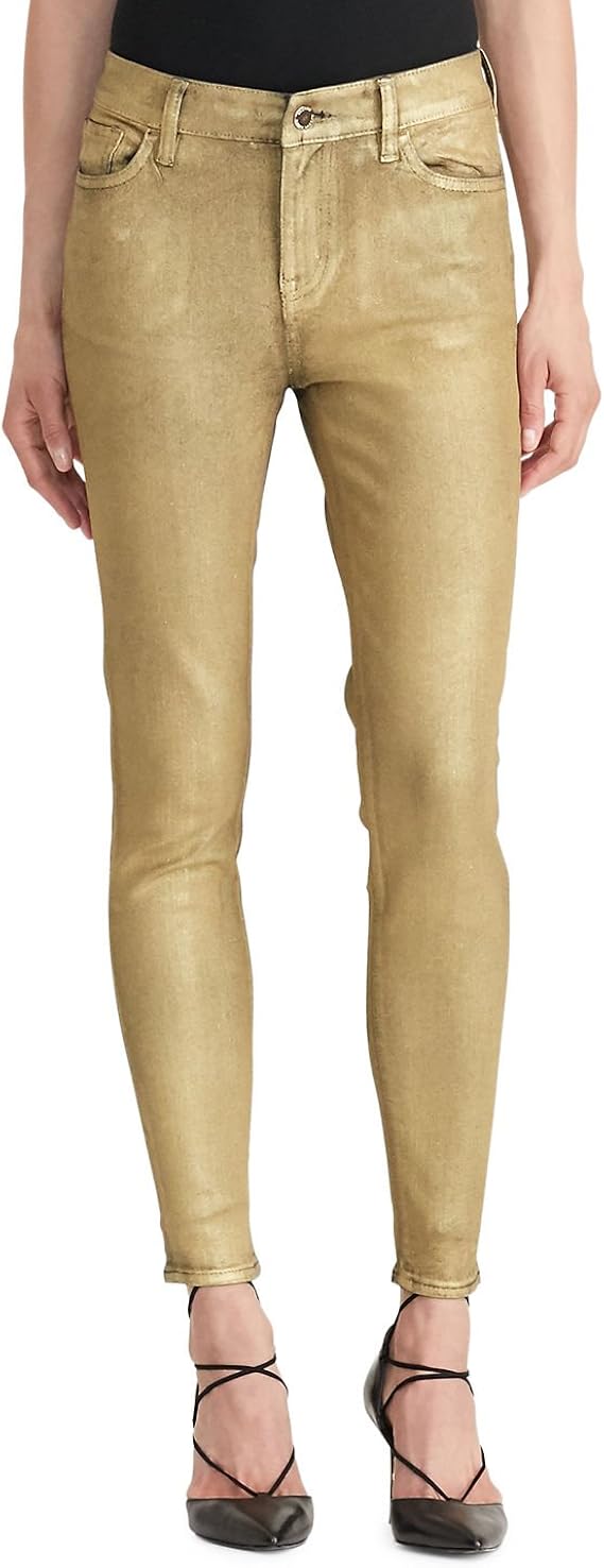 Lauren Ralph Lauren Women's Metallic Stretch Skinny Jeans at Amazon
